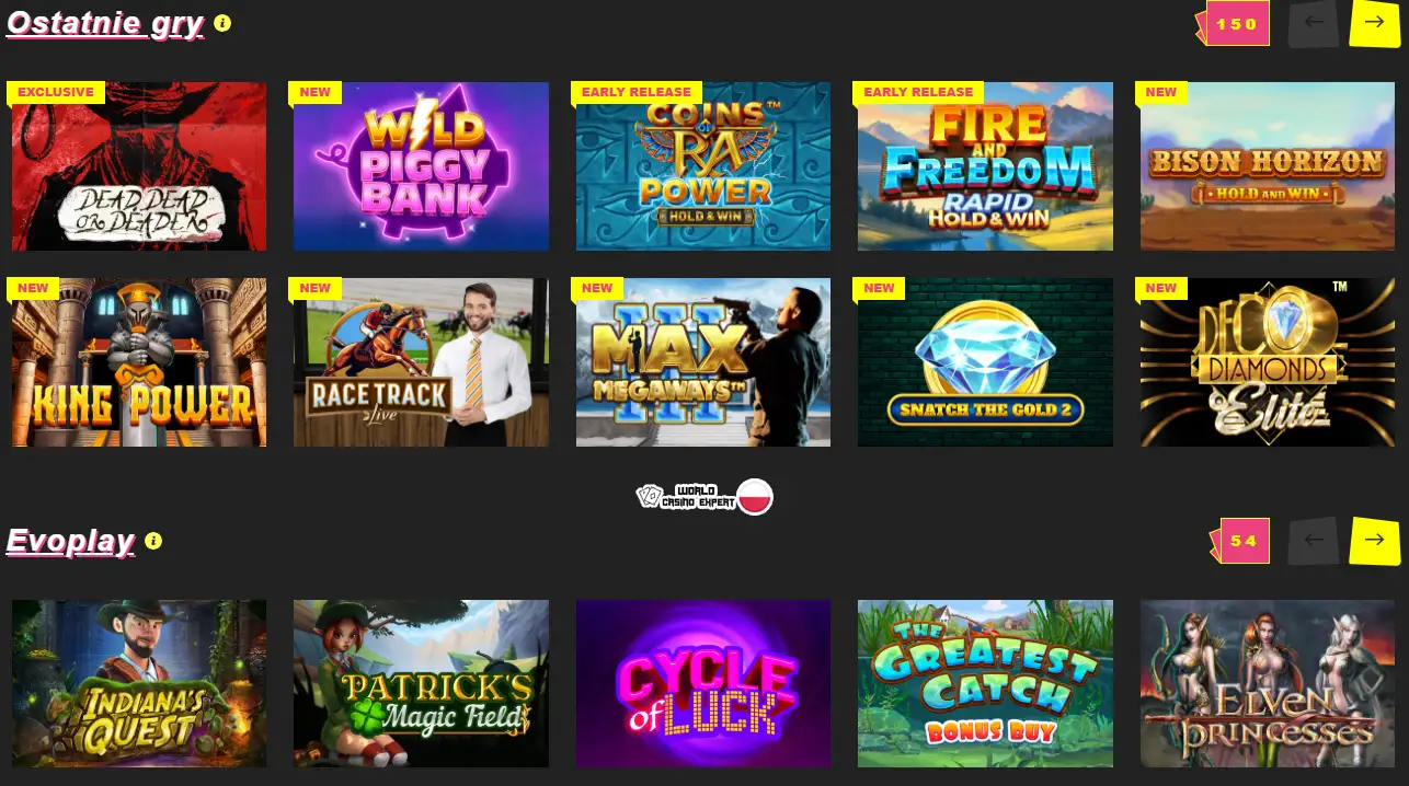 Biblioteka gier w Booi Casino