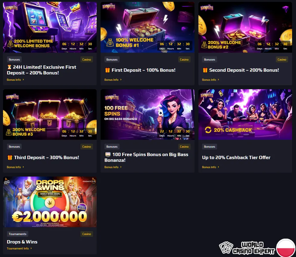 Bonusy dla polskich graczy od kasyna online Gamblits