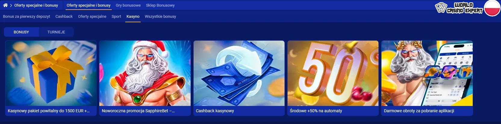 Bonusy dla polskich graczy od kasyna online Sapphirebet