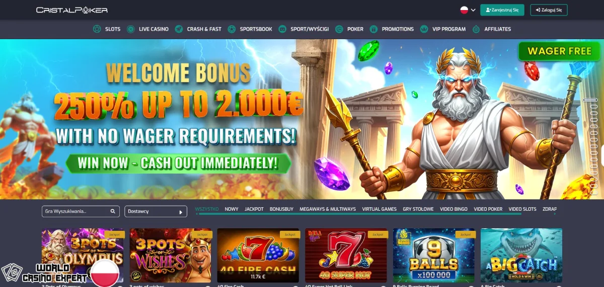 CristalPoker – Opinie i Recenzja Kasyna Online