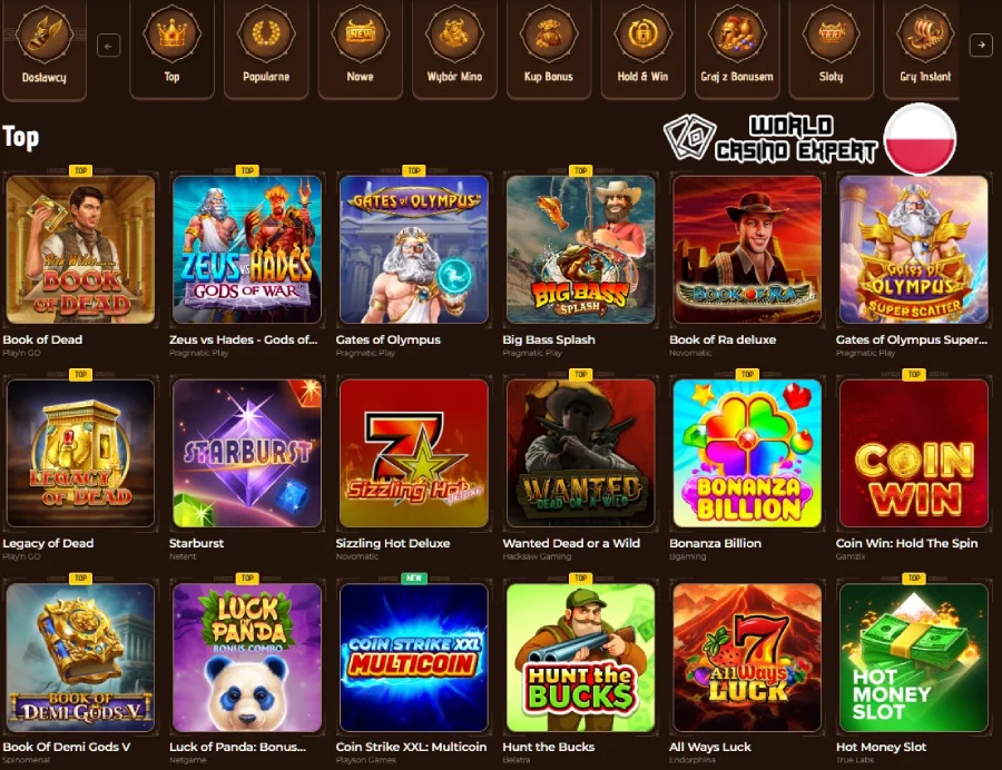 Katalog gier i dostawcy oprogramowania